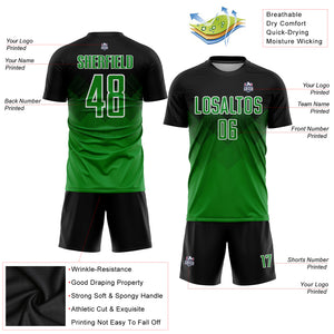 Custom Black Grass Green-White Sublimation Soccer Uniform Jersey