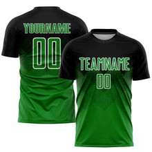 Load image into Gallery viewer, Custom Black Grass Green-White Sublimation Soccer Uniform Jersey
