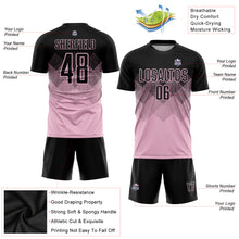 Laden Sie das Bild in den Galerie-Viewer, Custom Light Pink Black Sublimation Soccer Uniform Jersey
