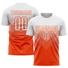Laden Sie das Bild in den Galerie-Viewer, Custom Orange White Sublimation Soccer Uniform Jersey
