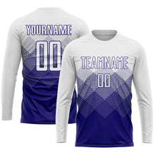 Загрузить изображение в средство просмотра галереи, Custom White Dark Purple Sublimation Soccer Uniform Jersey

