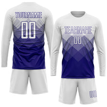 Загрузить изображение в средство просмотра галереи, Custom White Dark Purple Sublimation Soccer Uniform Jersey

