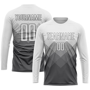 Custom Steel Gray White Sublimation Soccer Uniform Jersey