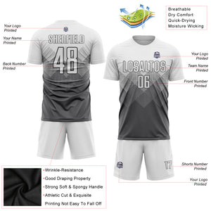 Custom Steel Gray White Sublimation Soccer Uniform Jersey