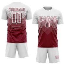 Laden Sie das Bild in den Galerie-Viewer, Custom Crimson White Sublimation Soccer Uniform Jersey
