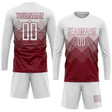 Load image into Gallery viewer, Custom Crimson White Sublimation Soccer Uniform Jersey
