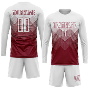 Custom Crimson White Sublimation Soccer Uniform Jersey