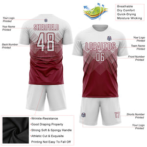 Custom Crimson White Sublimation Soccer Uniform Jersey