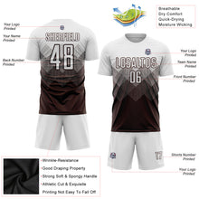Load image into Gallery viewer, Custom Brown White Sublimation Soccer Uniform Jersey
