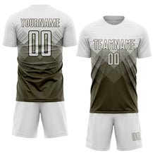 Load image into Gallery viewer, Custom Olive White Sublimation Salute To Service Soccer Uniform Jersey

