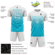 Laden Sie das Bild in den Galerie-Viewer, Custom Lakes Blue White Sublimation Soccer Uniform Jersey
