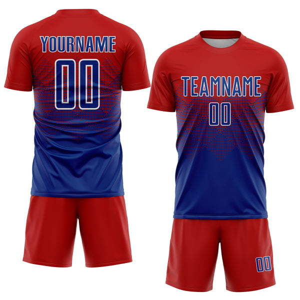 Buy ORKY Custom Soccer Jersey Short Long Sleeve Shirt Men Kids Personalized  Name Number Logo Football Team Uniform(Blue Red 110cm) at