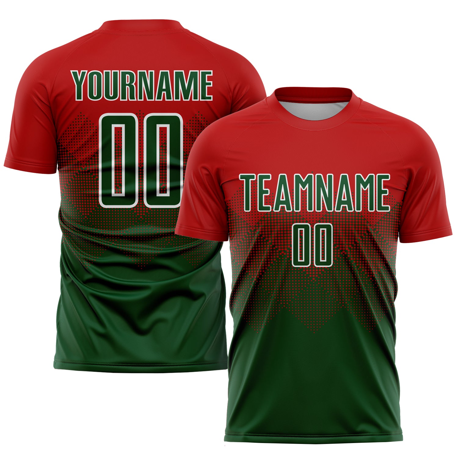 soccer red and green jersey