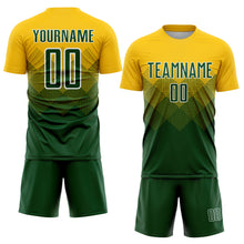 Laden Sie das Bild in den Galerie-Viewer, Custom Gold Green-White Sublimation Soccer Uniform Jersey

