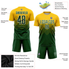 Laden Sie das Bild in den Galerie-Viewer, Custom Gold Green-White Sublimation Soccer Uniform Jersey
