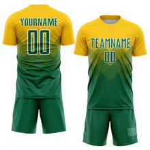 Load image into Gallery viewer, Custom Gold Kelly Green-White Sublimation Soccer Uniform Jersey
