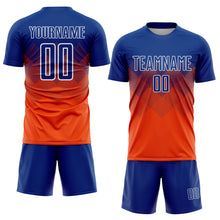 Load image into Gallery viewer, Custom Orange Royal-White Sublimation Soccer Uniform Jersey
