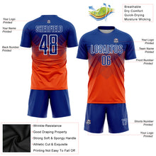 Laden Sie das Bild in den Galerie-Viewer, Custom Orange Royal-White Sublimation Soccer Uniform Jersey
