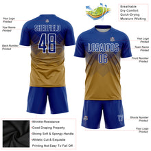 Load image into Gallery viewer, Custom Old Gold Royal-White Sublimation Soccer Uniform Jersey
