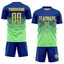 Load image into Gallery viewer, Custom Royal Pea Green-Orange Sublimation Soccer Uniform Jersey
