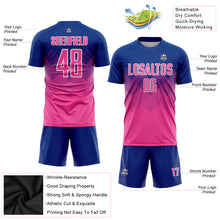 Laden Sie das Bild in den Galerie-Viewer, Custom Royal Pink-White Sublimation Soccer Uniform Jersey
