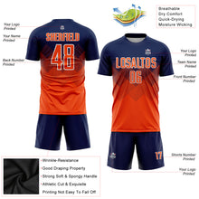 Laden Sie das Bild in den Galerie-Viewer, Custom Navy Orange-White Sublimation Soccer Uniform Jersey
