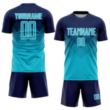 Load image into Gallery viewer, Custom Navy Lakes Blue-White Sublimation Soccer Uniform Jersey
