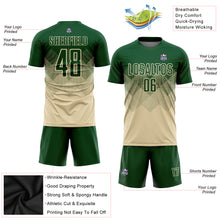 Laden Sie das Bild in den Galerie-Viewer, Custom Cream Green Sublimation Soccer Uniform Jersey
