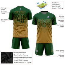 Load image into Gallery viewer, Custom Old Gold Green Sublimation Soccer Uniform Jersey
