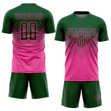 Laden Sie das Bild in den Galerie-Viewer, Custom Pink Green Sublimation Soccer Uniform Jersey
