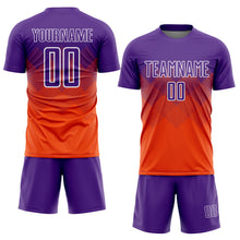 Laden Sie das Bild in den Galerie-Viewer, Custom Orange Purple-White Sublimation Soccer Uniform Jersey
