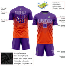 Laden Sie das Bild in den Galerie-Viewer, Custom Orange Purple-White Sublimation Soccer Uniform Jersey
