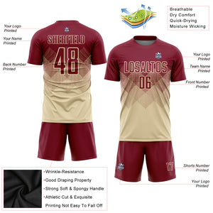 Custom Cream Crimson Sublimation Soccer Uniform Jersey