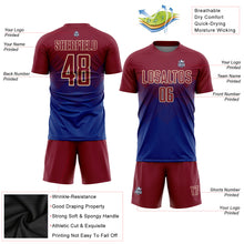 Load image into Gallery viewer, Custom Royal Crimson-Cream Sublimation Soccer Uniform Jersey
