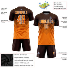 Laden Sie das Bild in den Galerie-Viewer, Custom Brown Bay Orange-White Sublimation Soccer Uniform Jersey
