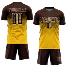 Load image into Gallery viewer, Custom Gold Brown-Cream Sublimation Soccer Uniform Jersey
