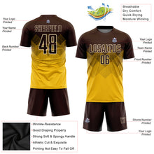 Laden Sie das Bild in den Galerie-Viewer, Custom Gold Brown-Cream Sublimation Soccer Uniform Jersey

