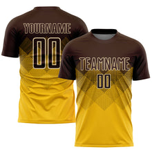 Load image into Gallery viewer, Custom Gold Brown-Cream Sublimation Soccer Uniform Jersey
