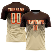 Load image into Gallery viewer, Custom Brown Cream-Orange Sublimation Soccer Uniform Jersey
