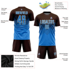 Laden Sie das Bild in den Galerie-Viewer, Custom Brown Powder Blue-Cream Sublimation Soccer Uniform Jersey
