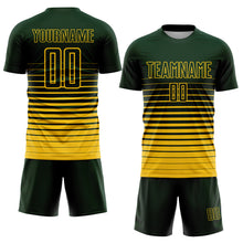 Load image into Gallery viewer, Custom Green Yellow Pinstripe Fade Fashion Sublimation Soccer Uniform Jersey
