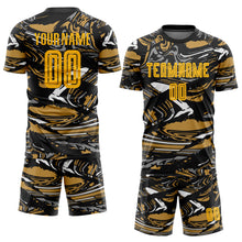 Load image into Gallery viewer, Custom Figure Gold-Old Gold Sublimation Soccer Uniform Jersey

