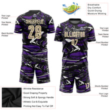 Charger l&#39;image dans la galerie, Custom Figure City Cream-Purple Sublimation Soccer Uniform Jersey
