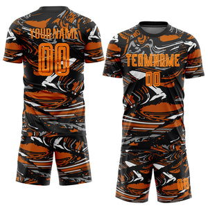 Custom Figure Bay Orange-Texas Orange Sublimation Soccer Uniform Jersey