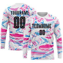 Laden Sie das Bild in den Galerie-Viewer, Custom Figure Black-Pink Sublimation Soccer Uniform Jersey
