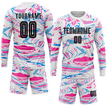 Laden Sie das Bild in den Galerie-Viewer, Custom Figure Black-Pink Sublimation Soccer Uniform Jersey
