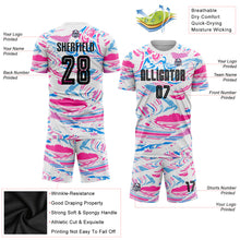 Laden Sie das Bild in den Galerie-Viewer, Custom Figure Black-Pink Sublimation Soccer Uniform Jersey
