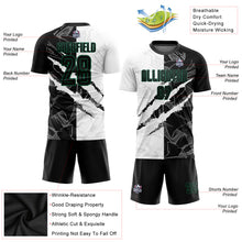 Charger l&#39;image dans la galerie, Custom Graffiti Pattern Black-Kelly Green Scratch Sublimation Soccer Uniform Jersey
