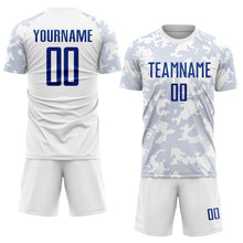 Load image into Gallery viewer, Custom White Royal Sublimation Soccer Uniform Jersey
