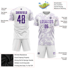 Laden Sie das Bild in den Galerie-Viewer, Custom White Purple Sublimation Soccer Uniform Jersey

